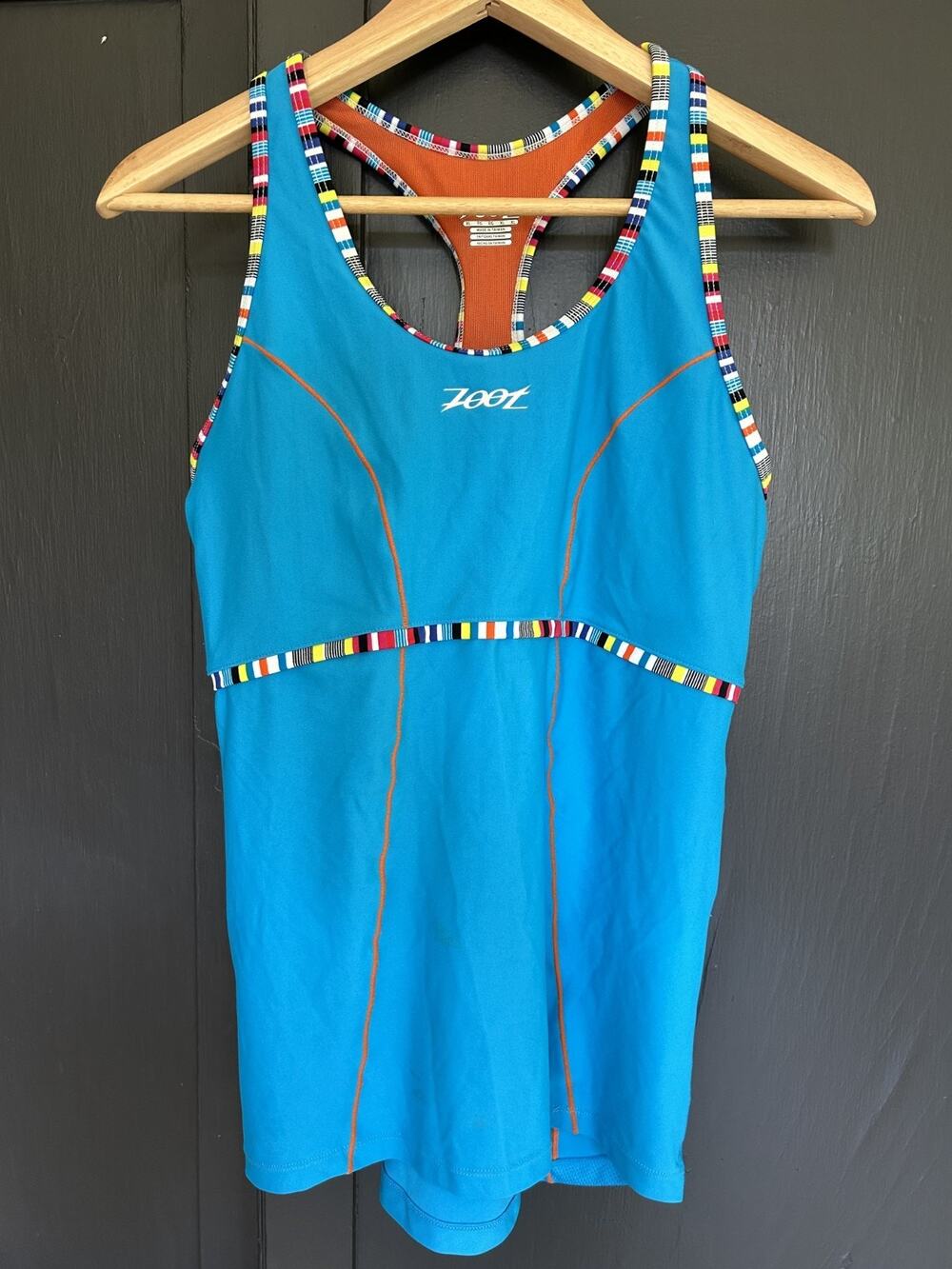 Zoot Women’s XL Triathlon Top Turquoise Multicolor Racerback